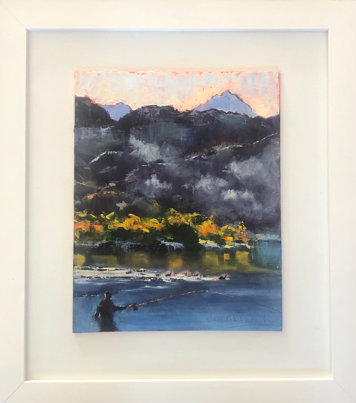 Jane McIntosh 'Twilight fishing Glendu Bay Wanaka'