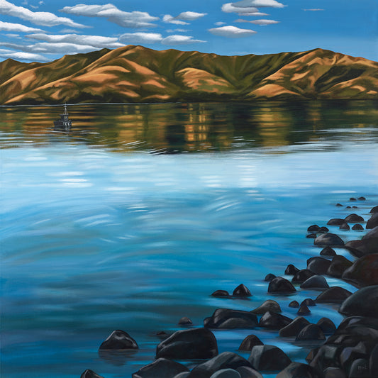 Beverley Frost 'Sunday evening by the wharf Wainui'
