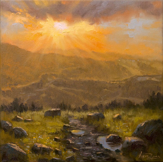 Livia Dias 'Sunset over the Port Hills'